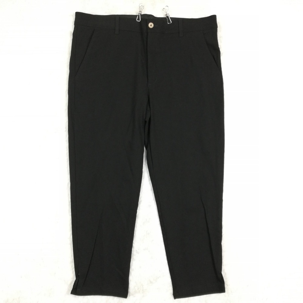 Terra & Sky Womens Pants Cropped High‎ Rise Black Stretch Straight Leg Plus 20W
